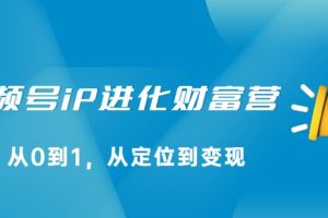 视频号iP进化财富营，从0到1，从定位到变现赚钱（价值1577元）