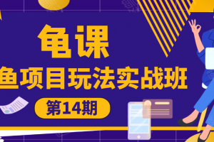 龟课·闲鱼项目玩法实战班第14期，批量细节玩法，一个月收益几万