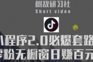 树敌研习社6月抖音赚钱课程：抖音小程序2.0必爆套路零粉无橱窗日赚百元玩法