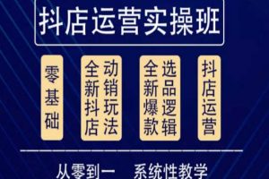 他创传媒·抖音小店系统运营实操课，从零到一系统性教学，抖店日出千单保姆级讲解