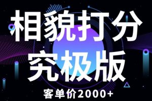 相貌打分究极版，客单价2000+纯新手小白就可操作的项目