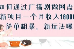 如何通过广播剧做网盘拉新项目一个月收入18000+，简单粗暴，新玩法曝光【揭秘】