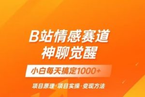 B站情感冷门蓝海赛道秒变现《神聊觉醒》一天轻松变现500+【揭秘】