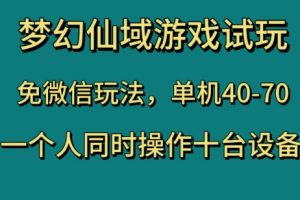 梦幻仙域游戏试玩，免微信玩法，单机40-70，一个人同时操作十台设备【揭秘】