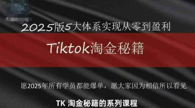 TikTok跨境2025淘金秘籍,2025TikTok从0到盈利变现插图 TikTok跨境2025淘金秘籍,2025TikTok从0到盈利变现