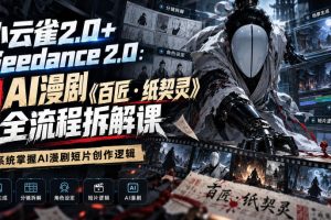 小云雀2.0+Seedance 2.0：爆款AI漫剧《百匠纸契灵》全流程拆解课，系统掌握AI漫剧短片创作逻辑