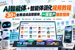 【无水印】AI智能体+智能体训化视频教程，30+全赛道成品智能体，一键量产爆款视频【更新】