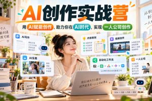 AI创作实战营，用AI赋能创作，助力你在AI时代，实现一人公司创作